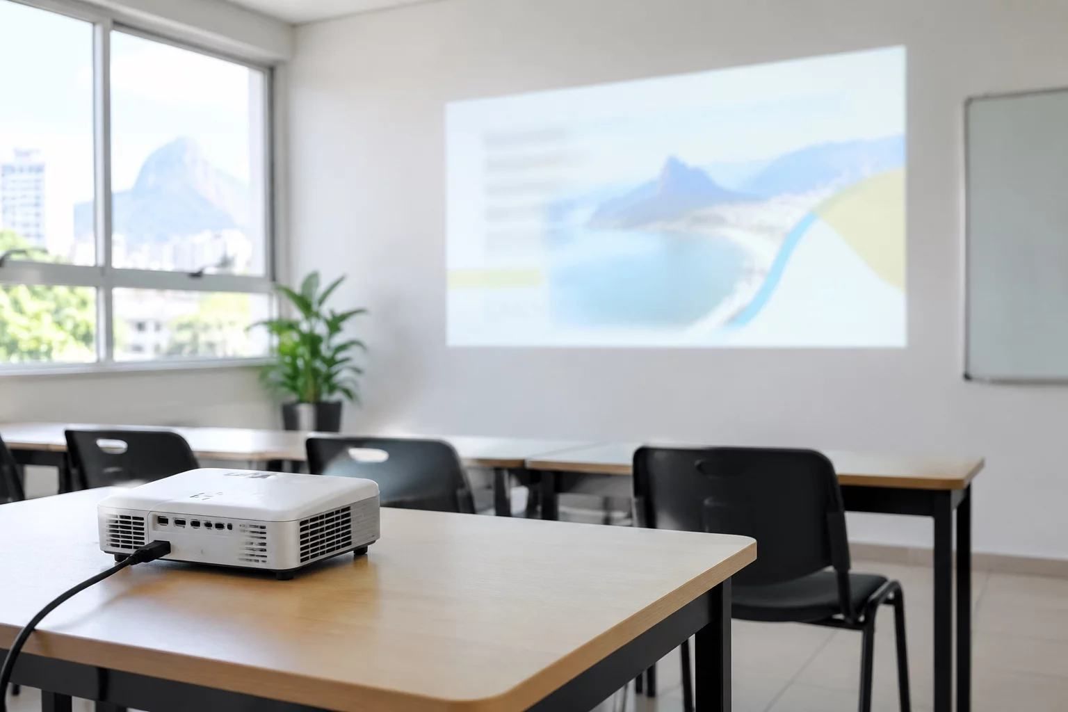 Projetor em sala de reunião